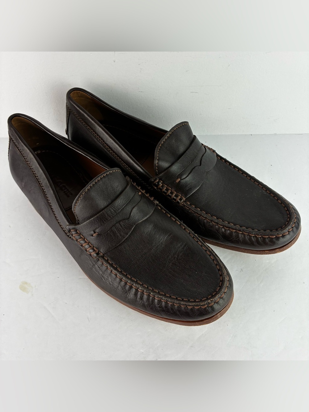 Trask Sadler Sheepskin Penny Loafers